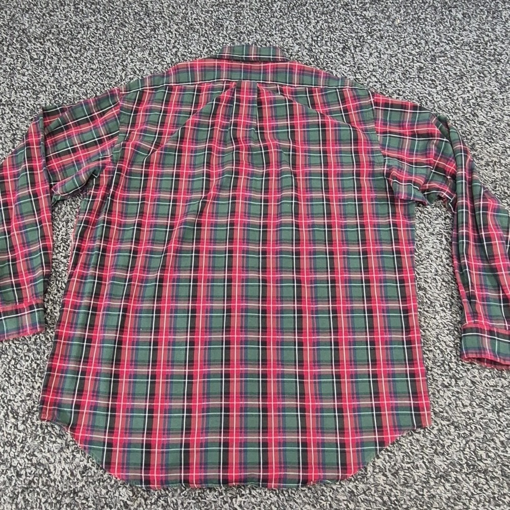 Ralph Lauren Button Down Long Sleeve Blake Mens Large Plaid Red Green - Picture 7 of 7
